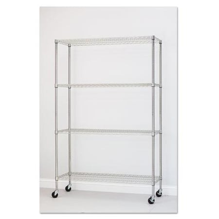 D2D Technologies AL  Complete Wire Shelving Unit W-Caster- Silver D22957188